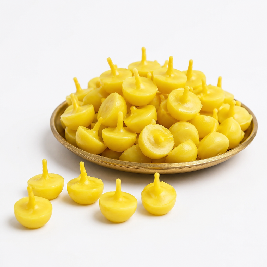 Ghee Haldi Cotton Wicks for Diya & Pooja | Svarnadeep