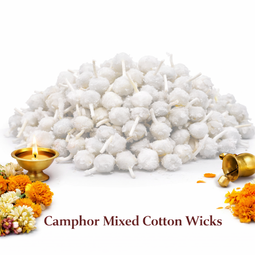 Camphor Mixed Cotton Wicks for diya and pooja