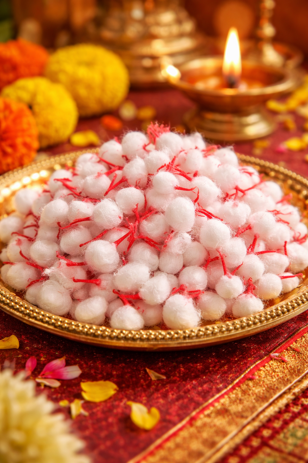 Colored Tip Cotton Wicks diya lighting pooja