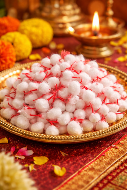 Colored Tip Cotton Wicks diya lighting pooja