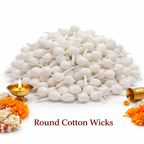 Round Cotton Wicks for diya and pooja