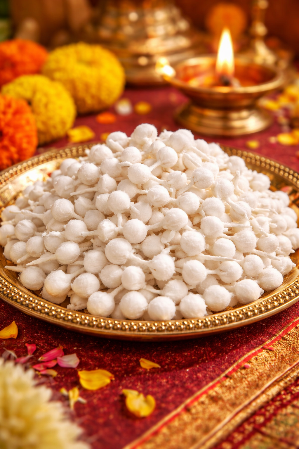 Round Cotton Wicks diya lighting pooja