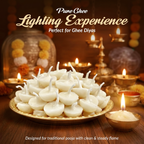 Camphor Cotton Wicks for Spiritual Diya Lighting