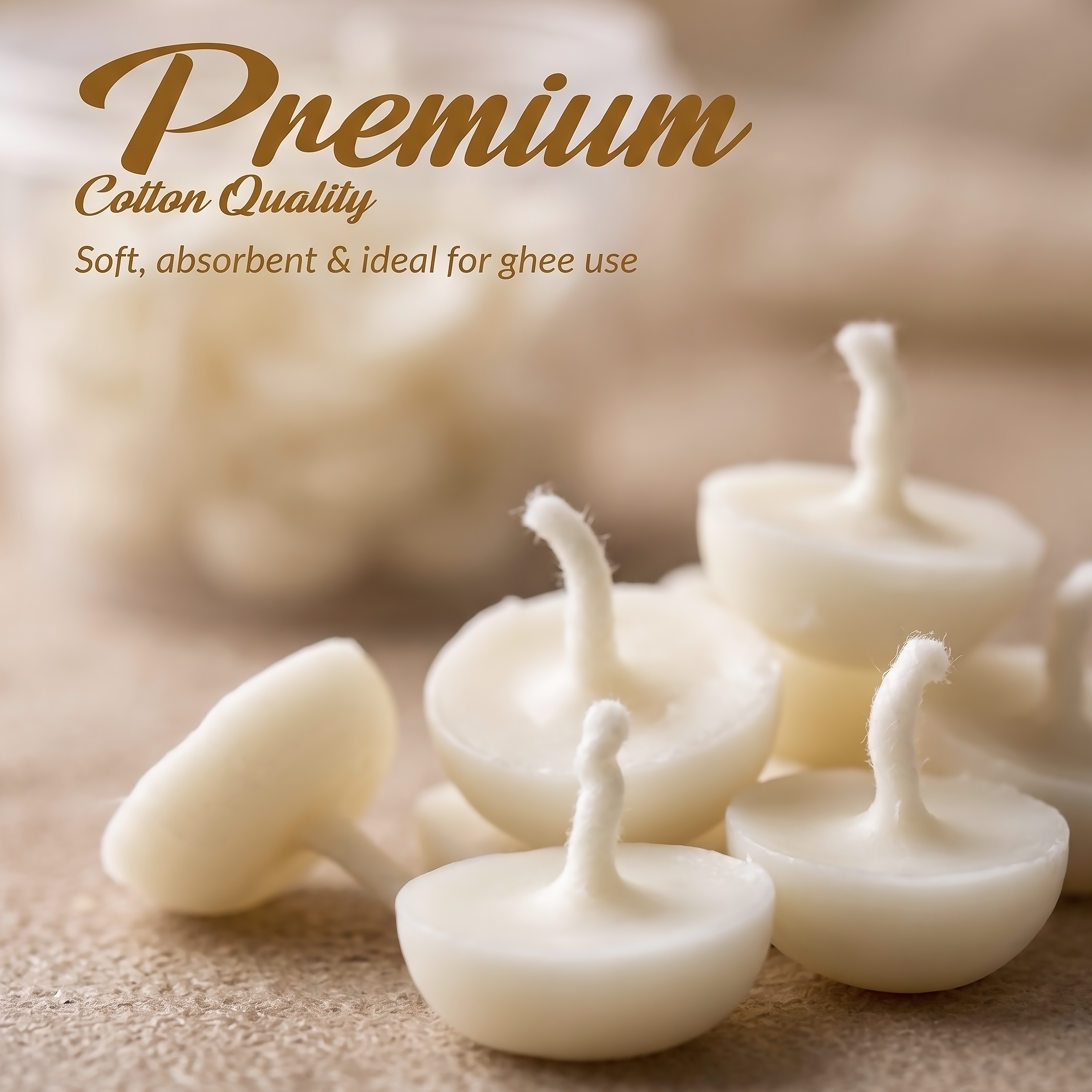 Premium Cotton Wicks for Temple and Aarti Ceremonies