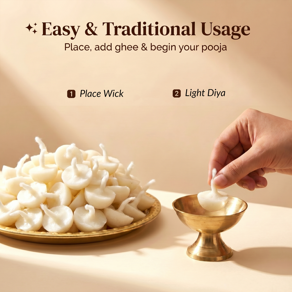 Cotton Wicks for Long Lasting Sacred Flame and Aroma