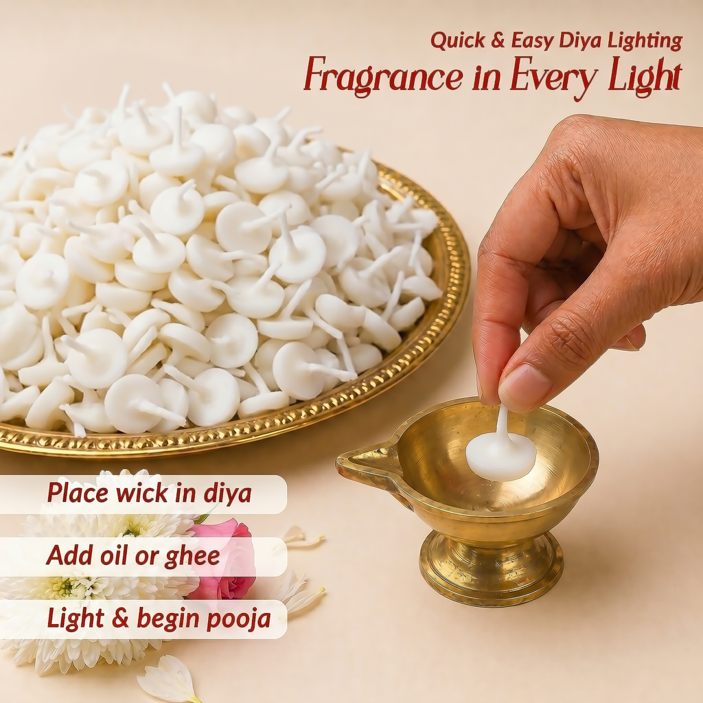 Premium Aroma Cotton Wicks for Spiritual Ceremonies