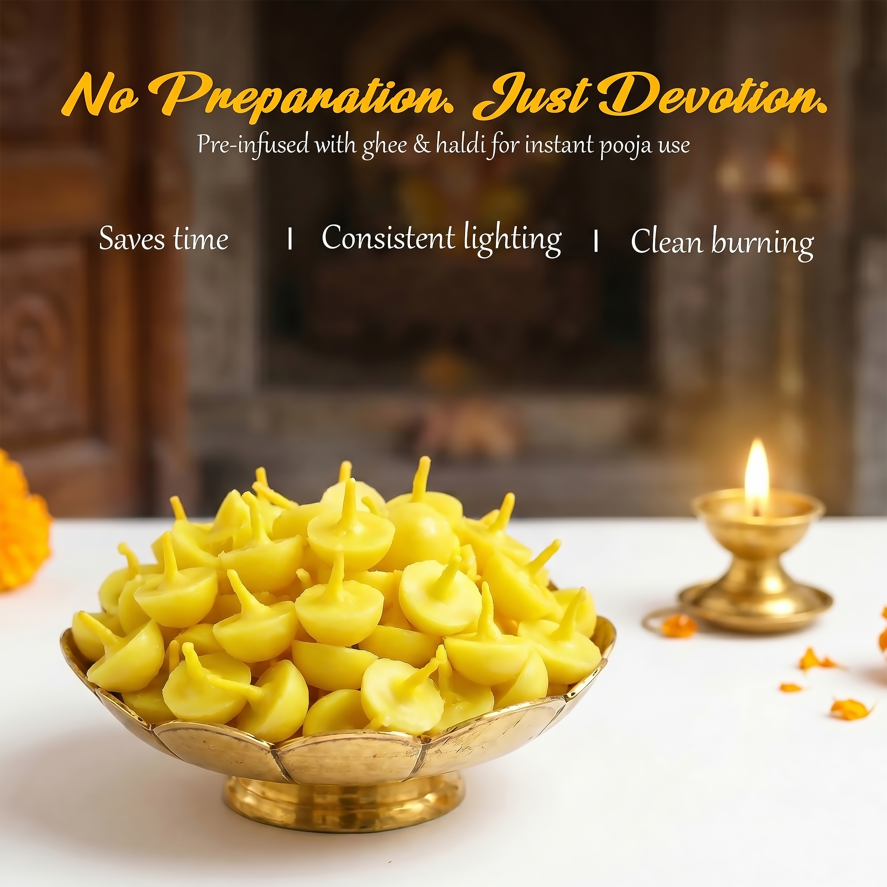 Cotton Wicks Infused for Spiritual Diya Lighting Rituals