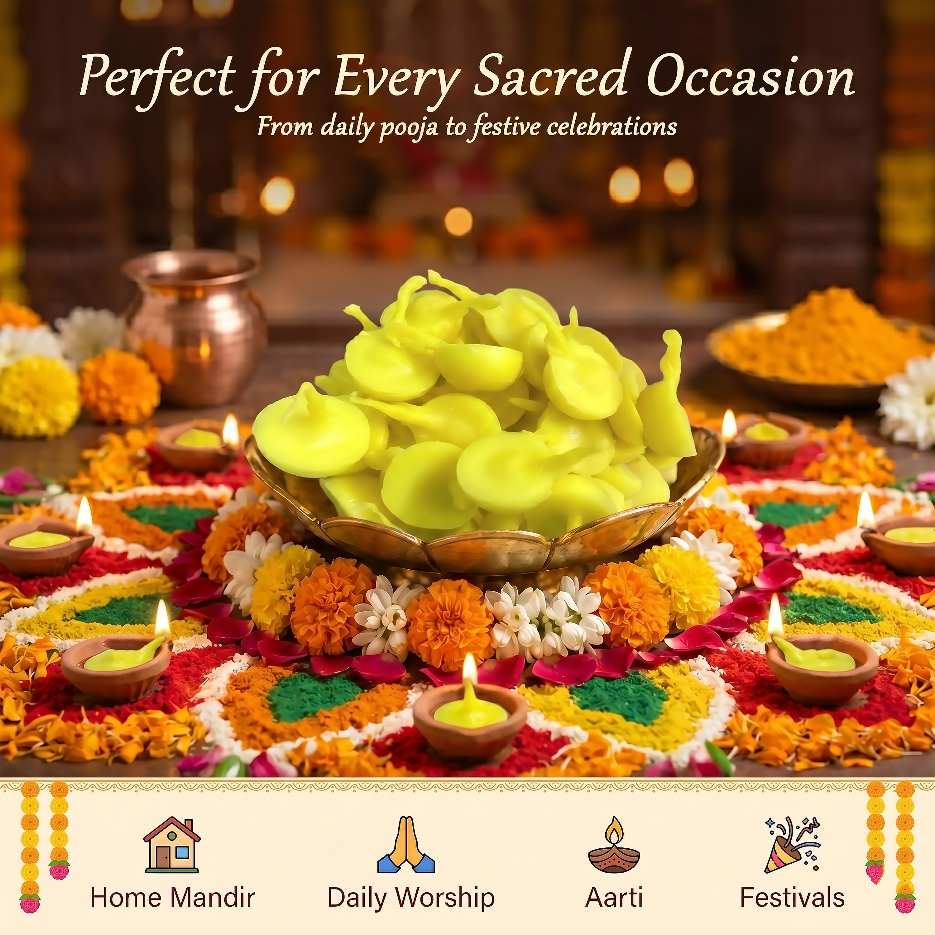 Premium Cotton Wicks for Sacred Religious Ceremonies