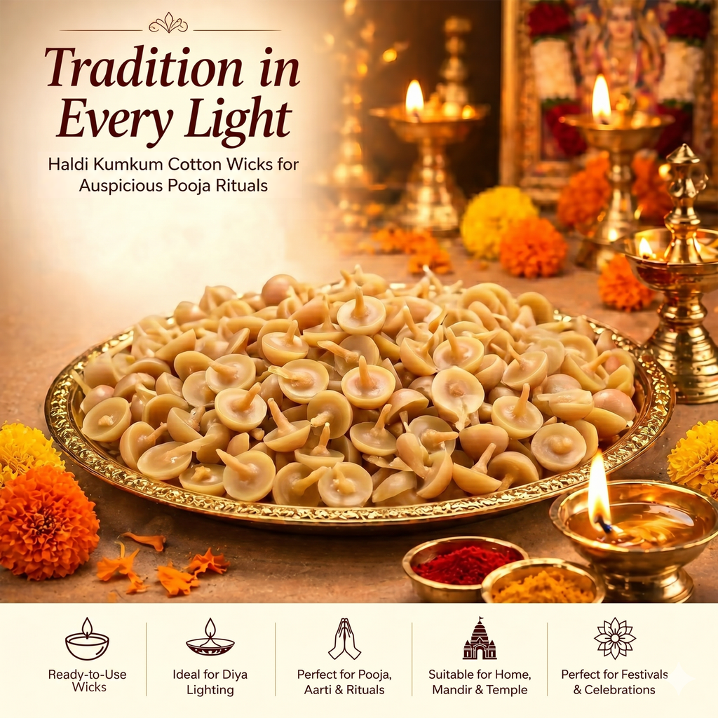 Svarnadeep Sacred Cotton Wicks for Traditional Worship